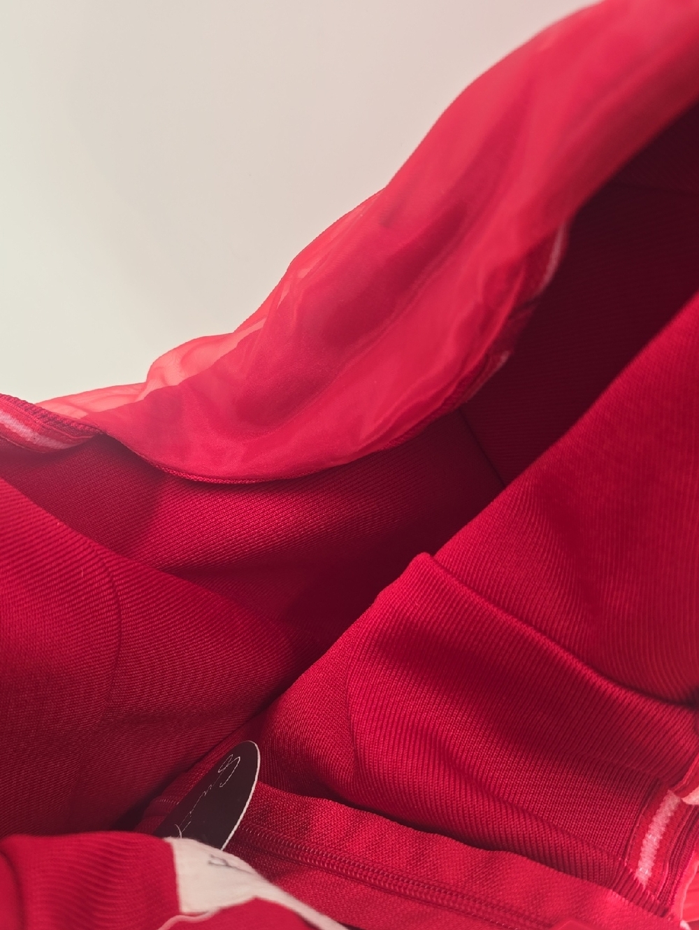 L'ATISTE Red Ruched Mini Dress with Tulle Shoulder Bows - Picture 5 of 9
